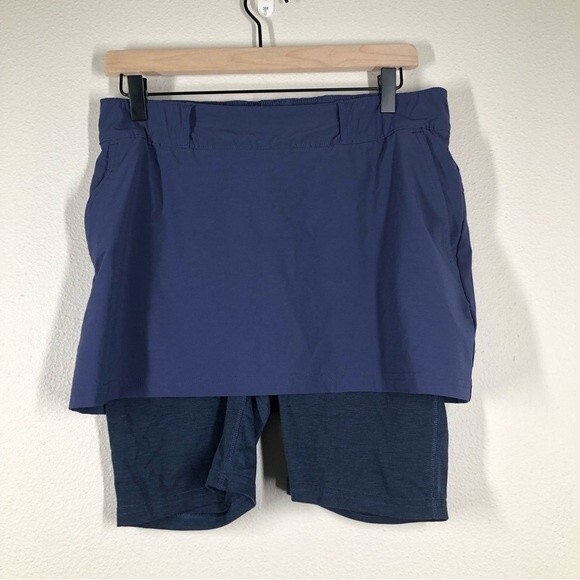 Columbia Omni-Shade Pleasant Creek Skort Skirted Shorts Blue Stretch Medium
